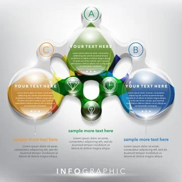 Abstract vector Info graphic template for 3 options. Ilustración de archivo