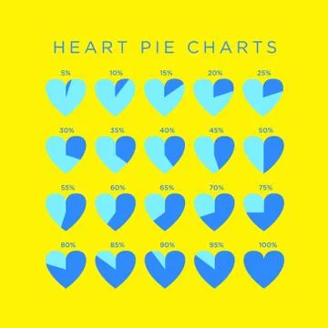 Abstract vector infographics, pie chart, drawing the percentage from 5% perce Stock Illustration