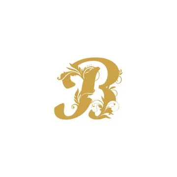 Abstract vector Initial b letter luxury beauty flourishes ornament monogram w Stock Illustration