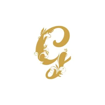 Abstract vector Initial g letter luxury beauty flourishes ornament monogram w Stock Illustration
