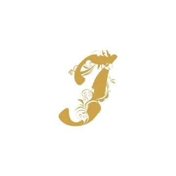 Abstract vector Initial j letter luxury beauty flourishes ornament monogram w Stock Illustration