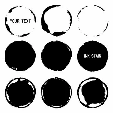 Abstract vector ink frames on white background Stock Illustration