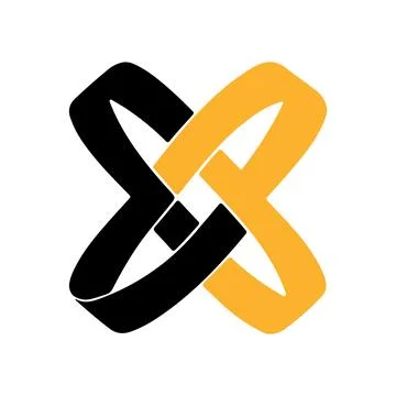 Abstract Vector Intertwined Ribbon Icon or Logo Design Template Stock Illustration
