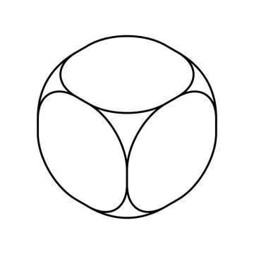 Abstract vector isometric 3d shape cube outline icon. Stock Illustration