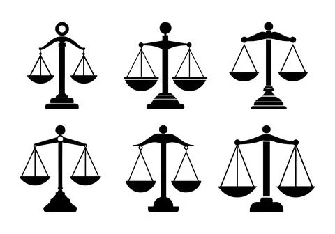 Abstract Vector Justice Scale Icon Set Design Template Stock Illustration