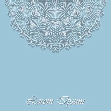 Abstract vector lace design in mono line style with copyspace Stock Illustration