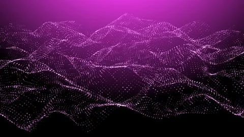 Abstract vector landscape background. Cyberspace grid. 3d technology Illustrazione stock