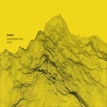 Abstract Vector Landscape Background. Cyberspace Grid. 3d Vector Illustration Stock Illustration