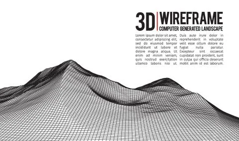 Abstract vector landscape background. Cyberspace landscape grid. 3d technology Stock-Illustration