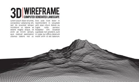 Abstract vector landscape background. Cyberspace landscape grid. 3d technology Stock-Illustration