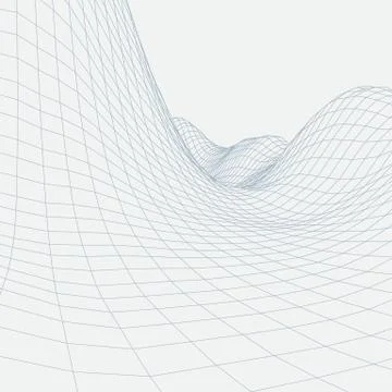 Abstract vector landscape background. Cyberspace grid. 3d technology Stock Illustration