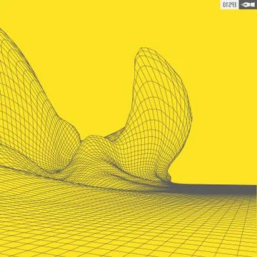 Abstract vector landscape background. Cyberspace grid. 3d technology Stock Illustration