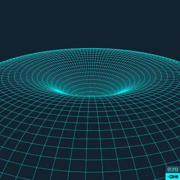 Abstract vector landscape background. Cyberspace grid. 3d technology Illustrazione stock