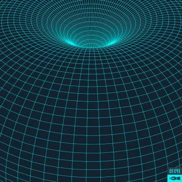 Abstract vector landscape background. Cyberspace grid. 3d technology Stock Illustration