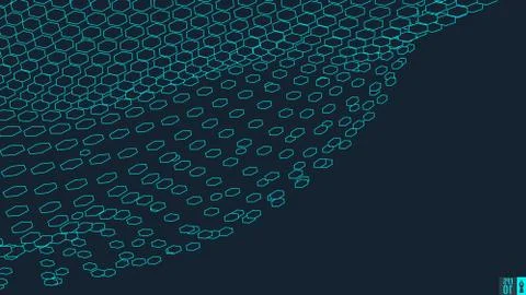 Abstract vector landscape background. Cyberspace grid. 3d technology Illustrazione stock