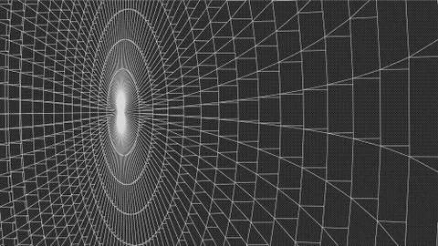 Abstract vector landscape background. Cyberspace grid. 3d technology Illustrazione stock
