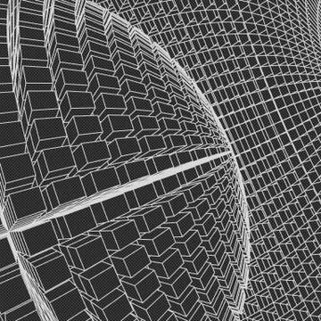 Abstract vector landscape background. Cyberspace grid. 3d technology Stock Illustration