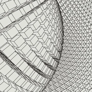 Abstract vector landscape background. Cyberspace grid. 3d technology Stock Illustration