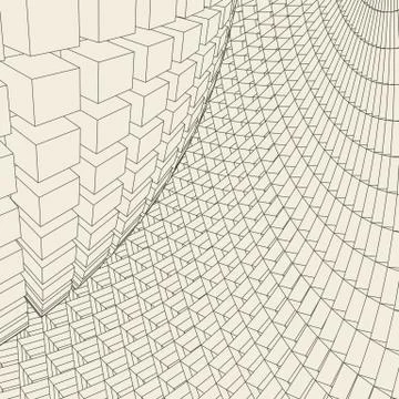 Abstract vector landscape background. Cyberspace grid. 3d technology Stock Illustration