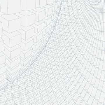 Abstract vector landscape background. Cyberspace grid. 3d technology Illustrazione stock