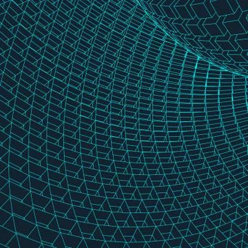 Abstract vector landscape background. Cyberspace grid. 3d technology Stock Illustration