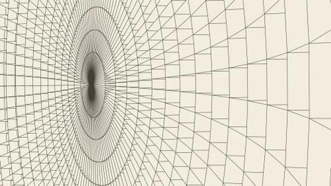 Abstract vector landscape background. Cyberspace grid. 3d technology Illustrazione stock