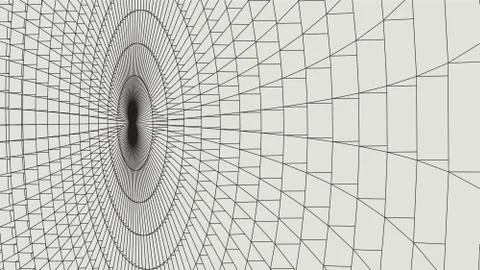 Abstract vector landscape background. Cyberspace grid. 3d technology Stock Illustration