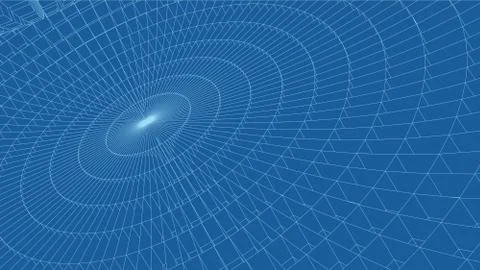 Abstract vector landscape background. Cyberspace grid. 3d technology Illustrazione stock