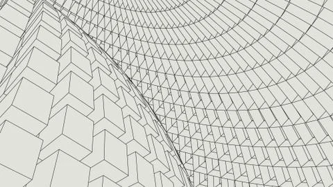 Abstract vector landscape background. Cyberspace grid. 3d technology Illustrazione stock