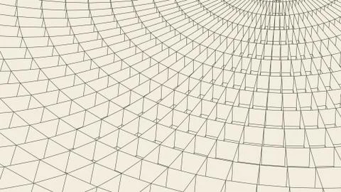 Abstract vector landscape background. Cyberspace grid. 3d technology Illustrazione stock
