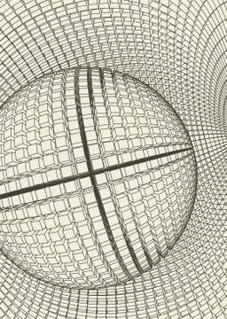 Abstract vector landscape background. Cyberspace grid. 3d technology Stock Illustration