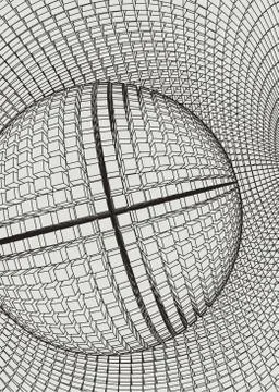 Abstract vector landscape background. Cyberspace grid. 3d technology Stock-Illustration