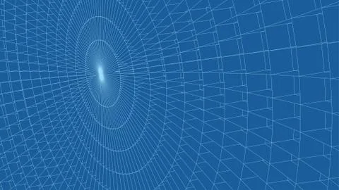 Abstract vector landscape background. Cyberspace grid. 3d technology Stock Illustration