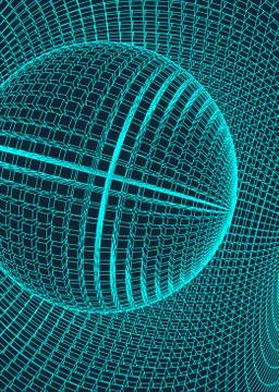 Abstract vector landscape background. Cyberspace grid. 3d technology Stock Illustration