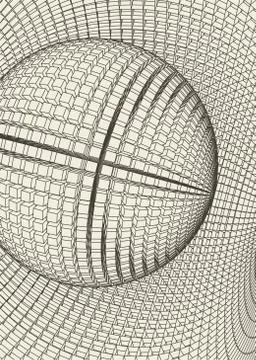 Abstract vector landscape background. Cyberspace grid. 3d technology Stock-Illustration