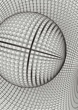 Abstract vector landscape background. Cyberspace grid. 3d technology Illustrazione stock