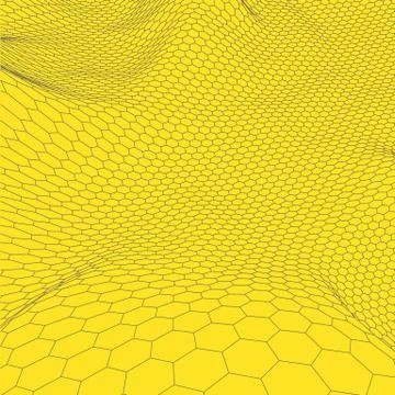 Abstract vector landscape background. Cyberspace grid. 3d technology Stock Illustration