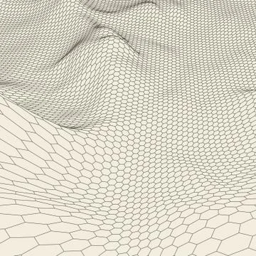 Abstract vector landscape background. Cyberspace grid. 3d technology Stock Illustration