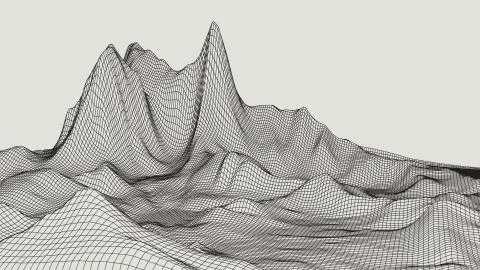 Abstract vector landscape background. Cyberspace grid. 3d technology Stock-Illustration