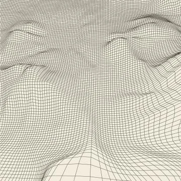 Abstract vector landscape background. Cyberspace grid. 3d technology Stock-Illustration