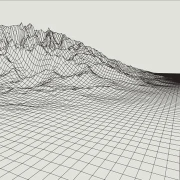 Abstract vector landscape background. Cyberspace grid. 3d technology Stock Illustration