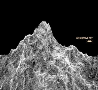 Abstract Vector Landscape Background. Cyberspace Grid. 3d Vector Illustration Stock Illustration