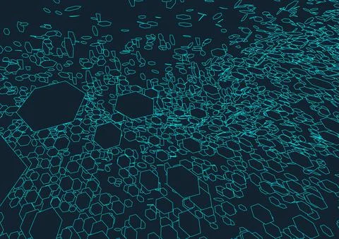 Abstract vector landscape background. Cyberspace grid. 3d technology vector Illustrazione stock