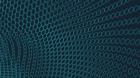Abstract vector landscape background. Cyberspace grid. 3d technology vector Stock Illustration