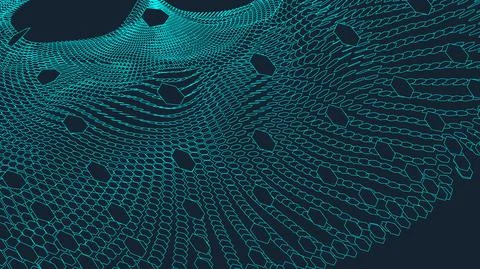 Abstract vector landscape background. Cyberspace grid. 3d technology vector Stock Illustration
