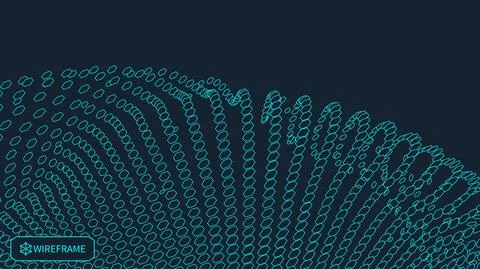 Abstract vector landscape background. Cyberspace grid. 3d technology vector Stock Illustration