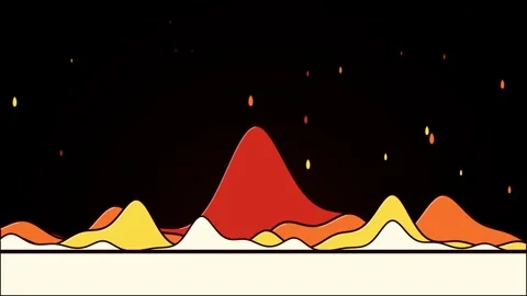 Abstract vector landscape with colorful wavy shapes and floating glowing sp.. Stock Footage 345242703