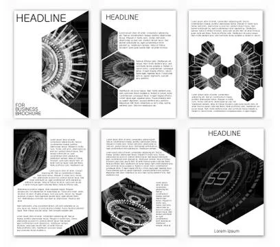 Abstract vector layout background set. Annual Report Cover Ilustración de archivo