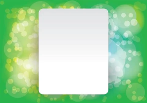 Abstract vector layout, bokeh green background Stock Illustration