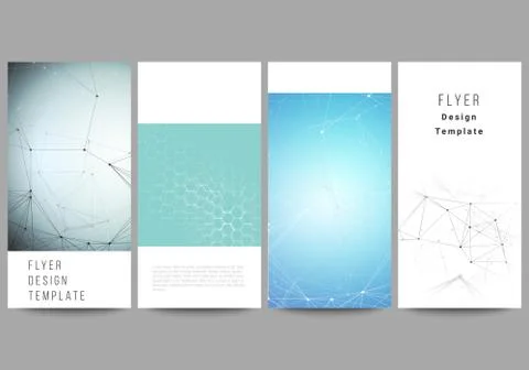 The abstract vector layout of four modern vertical banners, flyers design Illustrazione stock